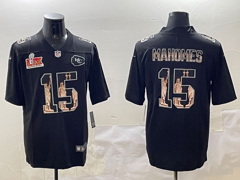 Men Kansas City Chiefs #15 Mahomes Black 2025 Nike Vapor Limited NFL Jersey style 12->kansas city chiefs->NFL Jersey